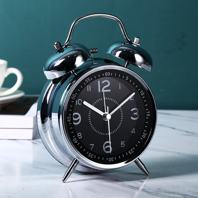 Super loud volume strong wake up students special wake up artifact electronic desktop intelligent luminous mechanical metal alarm