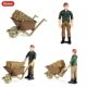 Children's toys simulation farm props trolley assembly motorcycle airship driver doll scene small model