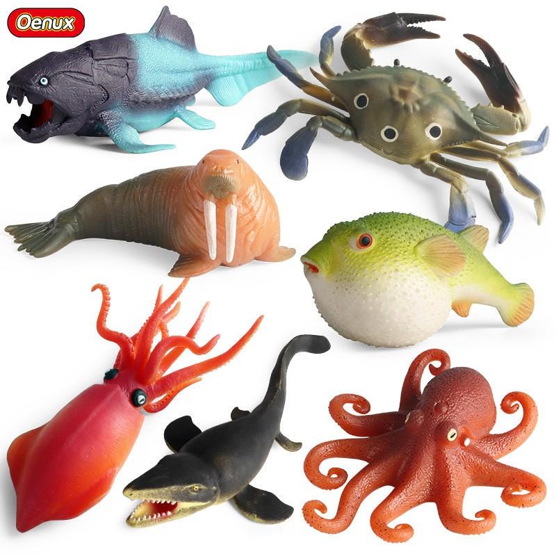 Children's Toys Artificial Animal Model Ocean Puffer Fish Octopus Crab Shark Dunk Fish Vent Decompression Pinch Fun