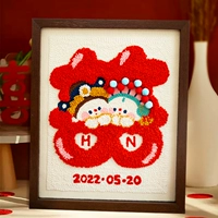 Вышивка штампом «Двойное счастье звезд и Луны» + фоторамка