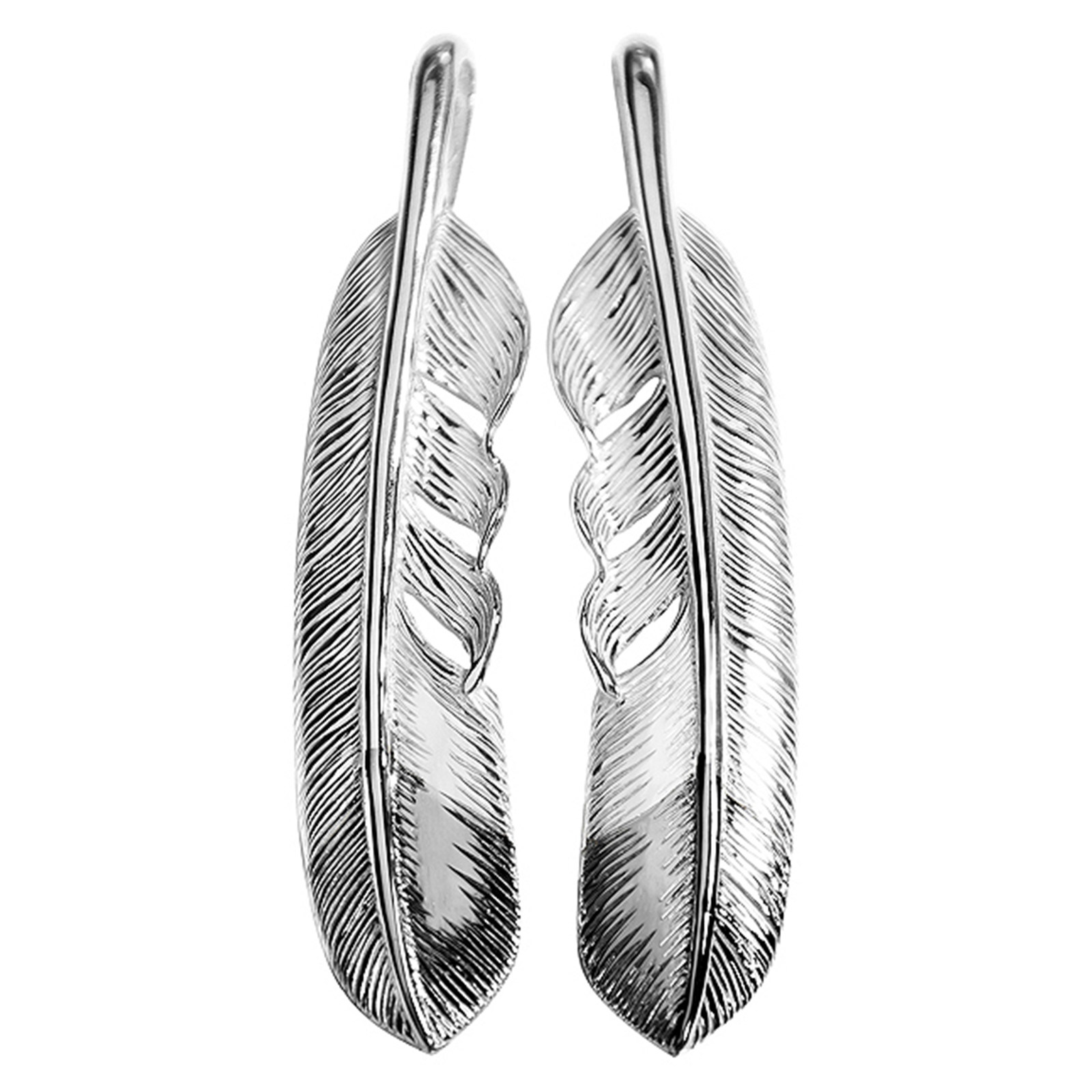 =silvarie=GOD SUNS plain silver first platinum feather pendant ethnic style silver necklace pendant for men
