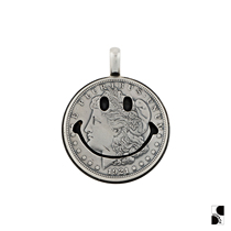 =silvarie=NORTH WORKS American retro-silver coin smiley face handmade crash pendant can be paired