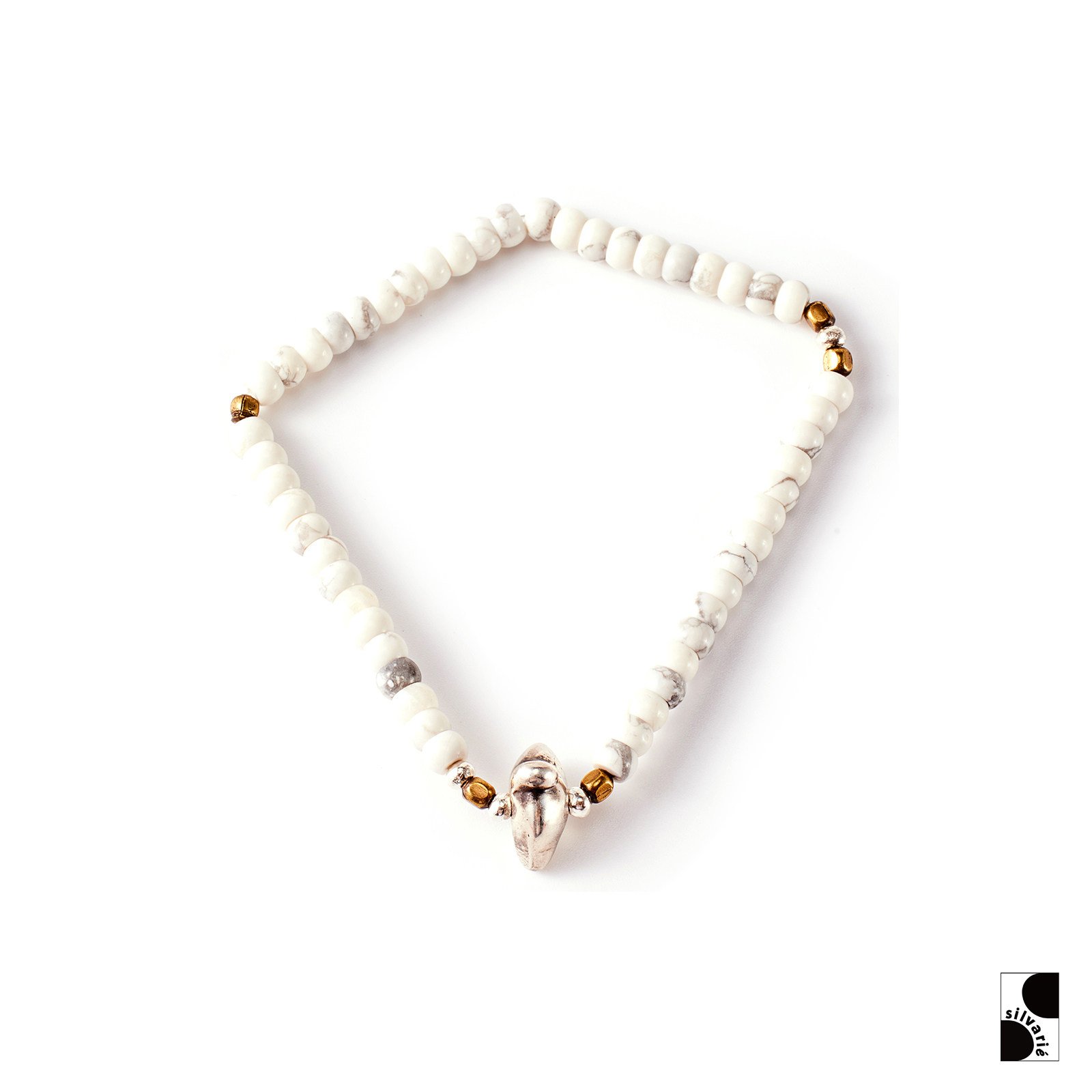 =silvarie=SUNKU39 White turquoise handmade copper spacer beads personality ethnic retro stacked beaded hand