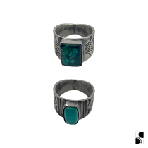 =silvarie=RED RABBIT Red Rabbit American Indian Style Turquoise Strip 925 Silver Ring
