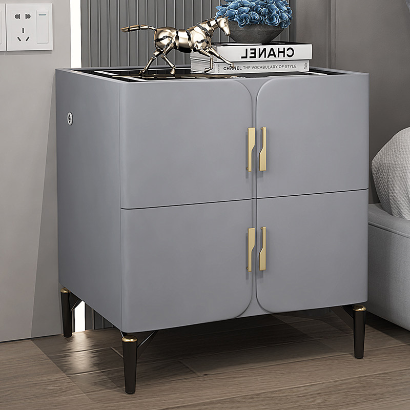 Smart bed cabinet modern minimal wireless charging induction non-solid wood high with USB bounty head green sunset