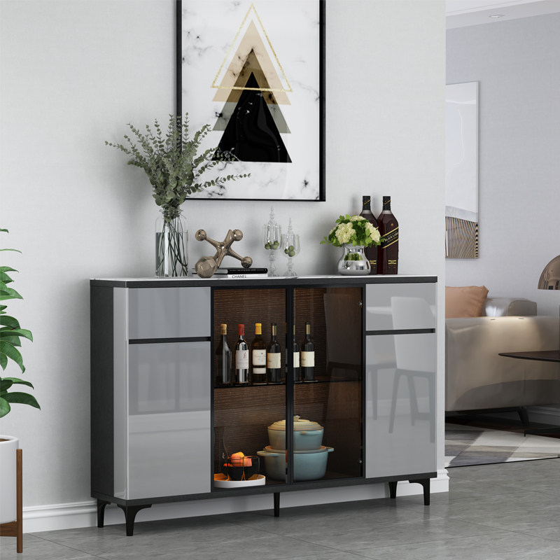 Light Extravagant Dining Cabinet Rock Board Ultra Slim 30cm Narrow Type Leaning Wall Wine Cabinet Integrated Living Room Modern Minima Tea Water Cabinet Storage