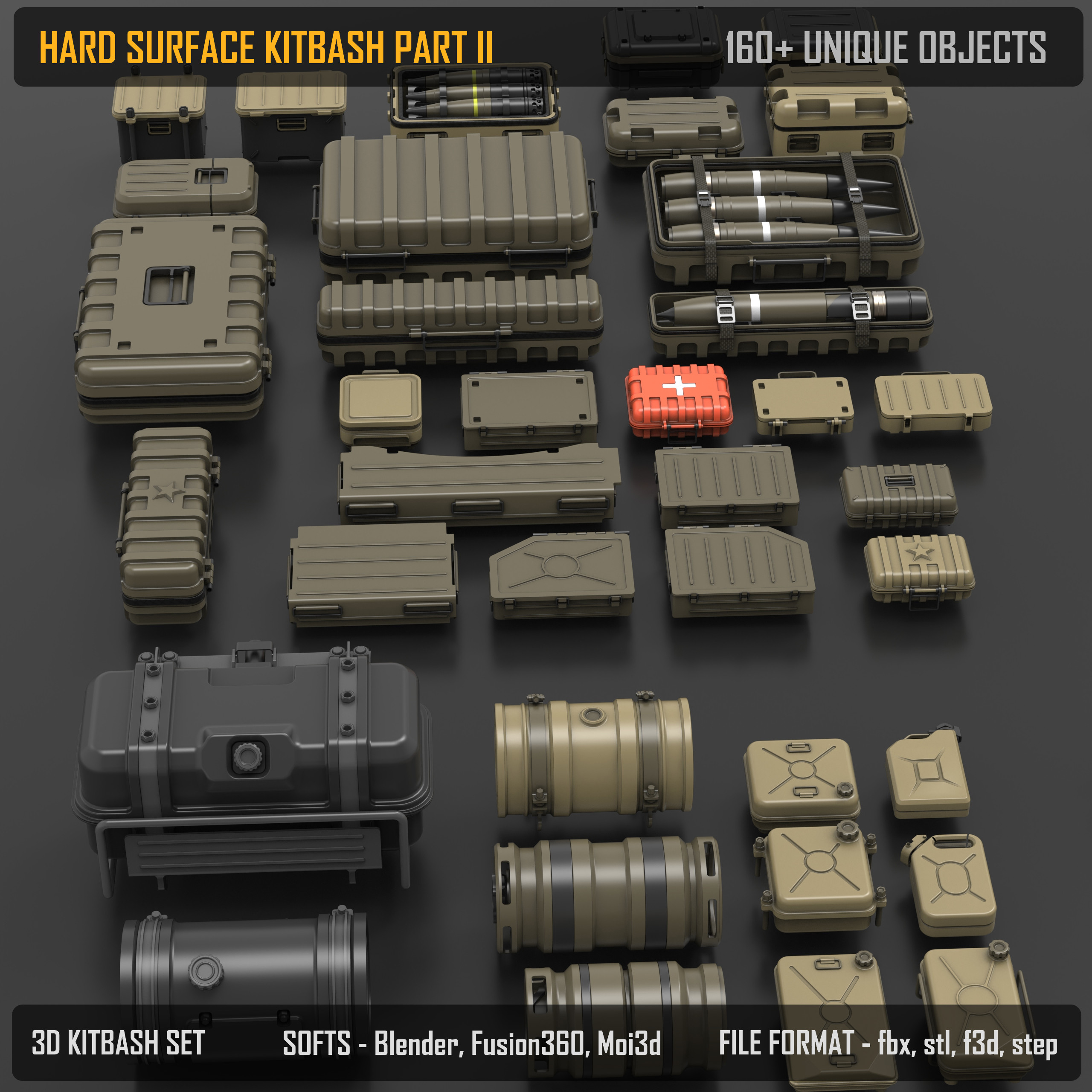 图片[2]-blender科幻机械硬表面3d模型max履带炮台舱门按钮模型c4d建筑-cg男孩