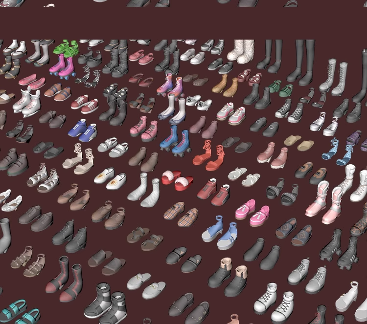 图片[3]-700多款卡通男女鞋子靴子运动鞋高跟帆布鞋,C4D/FBX/OBJ/MAX格式-cg男孩