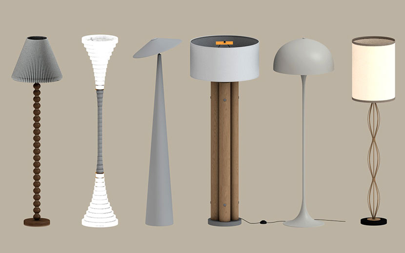 图片[2]-6款现代灯具室内装饰装置艺术OBJ吊灯法式落地灯SU模型C4D素材FBX-cg男孩