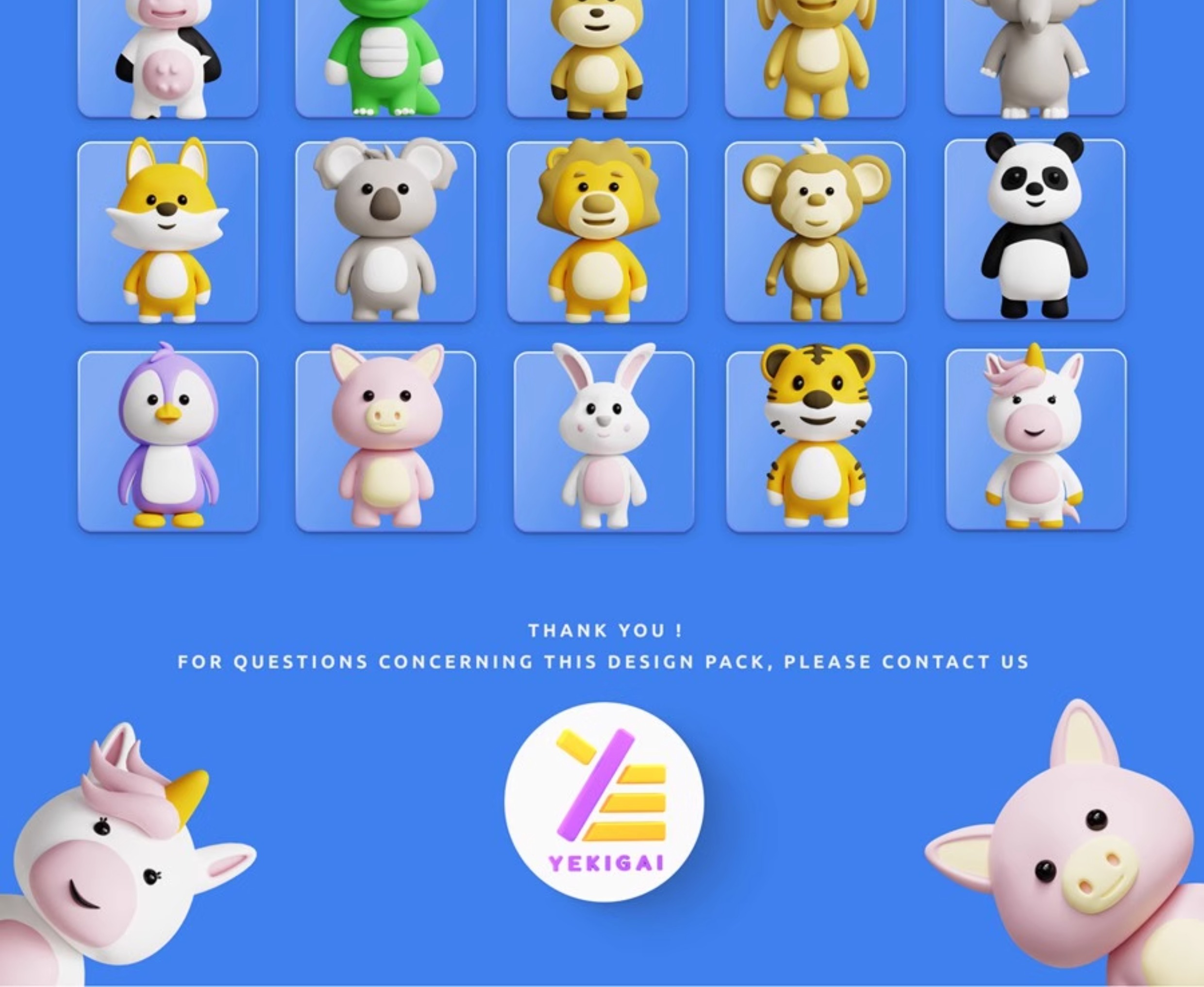 图片[2]-20款可爱卡通动物3D插画插图GLB图标模型Blender/FBX/PNG格式素材-cg男孩