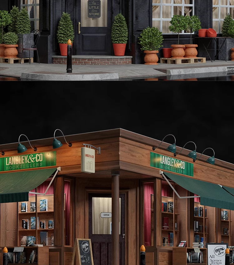 图片[4]-C4D商店门面店铺模型素材 max obj fbx ma KitBash3D Storefronts-cg男孩