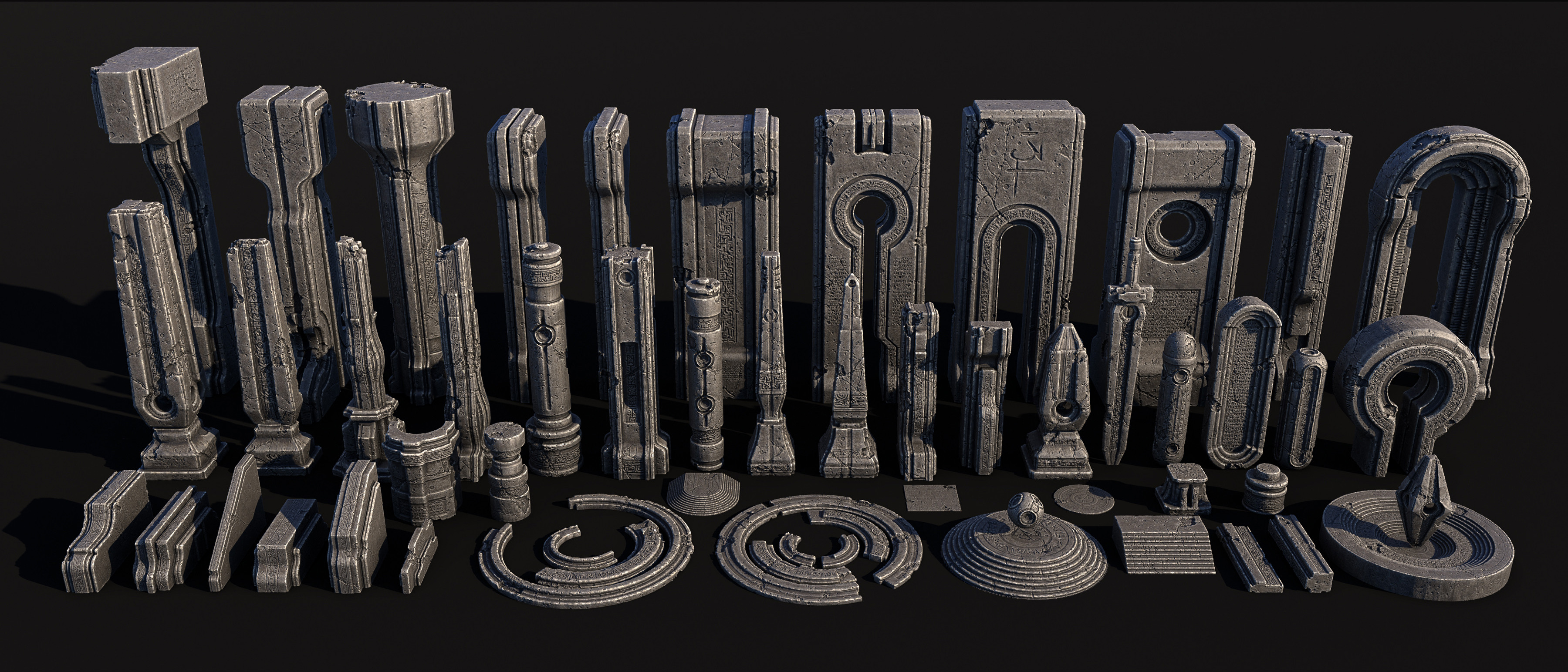图片[2]-神秘古老神庙祭祀建筑朝拜石像3D模型FBX格式Blender/C4D/MAX可用-cg男孩