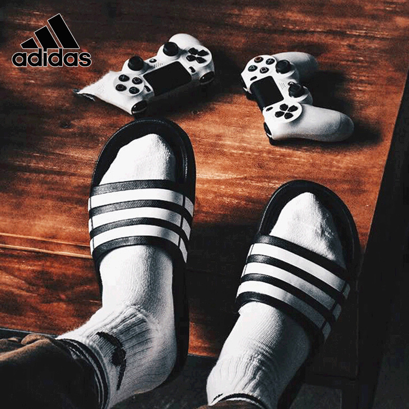 Adidas Adidas Men's and Women's Slippers Summer Sports and Leisure Beach Shoes Non-Slip Slippers G15890