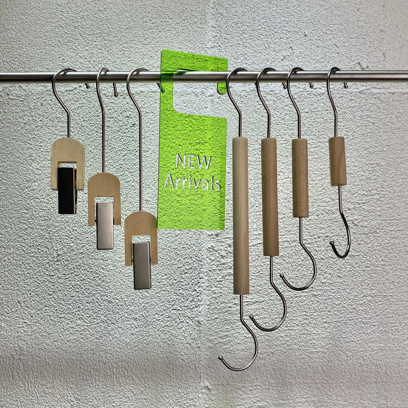 Clothing Shop Women's Accessories Solid Wood Beech Wood Hooks S Type Hanging Clothes Hook Multifunction Versatile Creative Hat Socks Clips