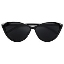 Trendy cat-eye black large-frame sunglasses for women anti-UV polarized sunglasses no-makeup artifact can be paired with myopia glasses