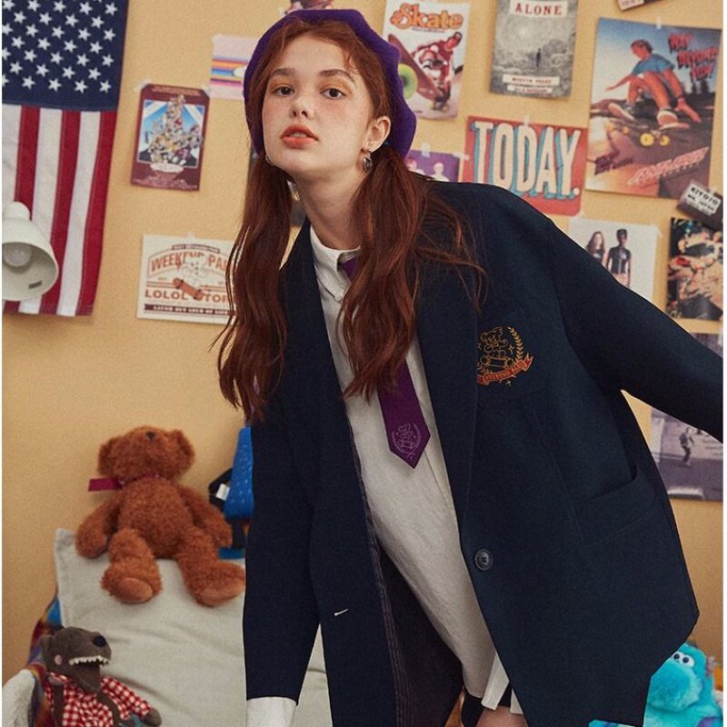 Small suit jacket woman 2020 new retro Inn Wind schoolgirl Little suit jacket Girl Ssuit jacket spring and autumn