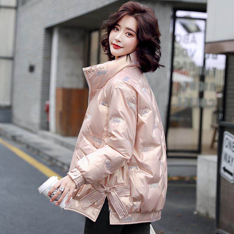 Light-up bright slice of butterfly feather cotton clothing female winter explosion Han edition loose thickening short cotton jacket