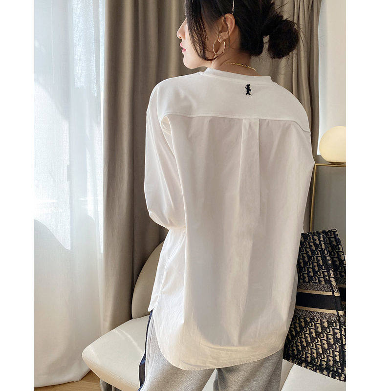 White bottoming T-shirt 2020 new thickening autumn and winter European women's clothing mid-length version loose all-match long-sleeved women's top