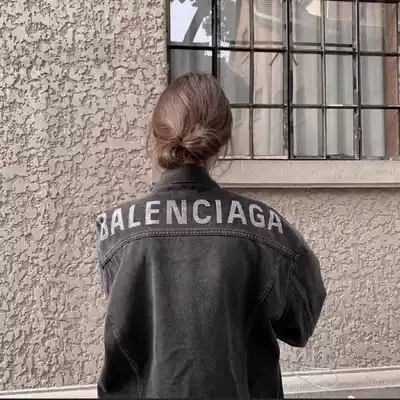 2020 trendy brand Paris back letter B home hot diamond embroidered denim loose jacket jacket autumn men and women ins