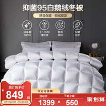 Boyo Family Spinning Down Quilt 95 White Goose Down Warm Thickening Quilt Core Winter Single Double Man Anti-Drilling Suede Down Quilt