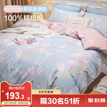 Boyo Home Textile printed four sets of all-cotton pure cotton minimalist Yoo style upscale Spring and autumn season bedding sheet Quilt Cover