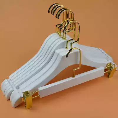 Solid Wood clothes rack clothing store white wooden hanger household wood hanger no trace hotel drying rack pants clip