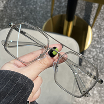 Small fragrance pseudo-plain glasses women with no power suitable for large face glasses frame anti-blue new large frame fashion