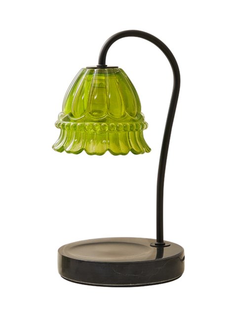 Aromatherapy Lamp Timed Wax Melting Lamp Gift European Style Marble Retro Candle Melting Lamp Bedroom Dimmable Glass Decorative Table Lamp