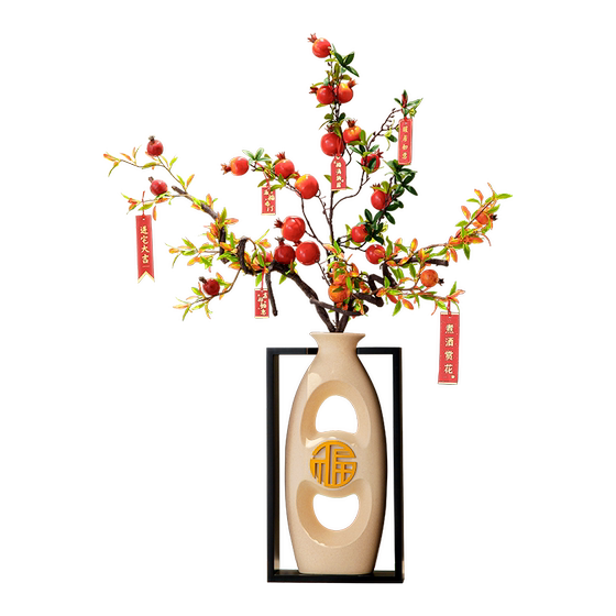 
Floor-standing large vase ornaments New Chinese style living room TV cabinet sofa next to entrance door entrance screen decoration