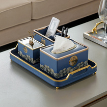 Light and luxurious living room tea table swing piece New Chinese high-end home Desktop containing box suit modern minimalist decorations