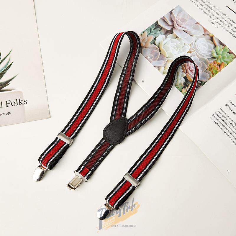 Non-slip children's adjustable strap elastic four-clip size children's baby decorative suspenders with boys and girls' clothing suspenders