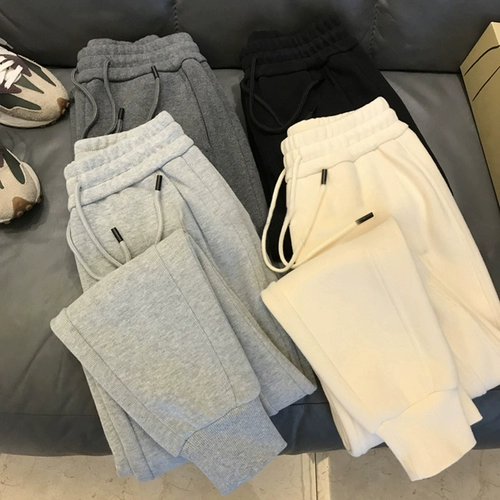 Хлопковые демисезонные штаны для отдыха, утепленные леггинсы, коллекция 2023, оверсайз, свободный крой