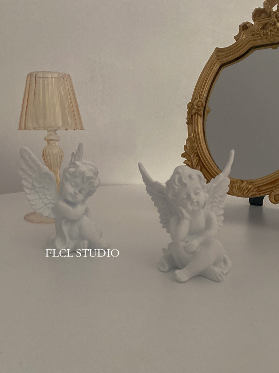 American retro angels sculpted figures Decorative Pendulum creative home individuality cute folk Plaster Crafts-Taobao