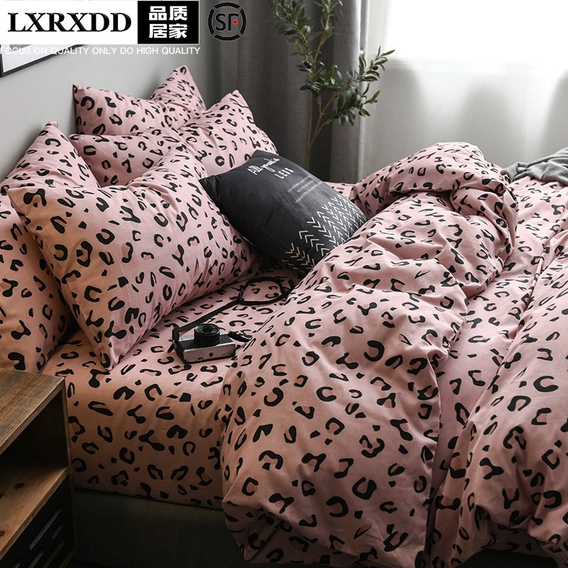 LXRXDD net red all-cotton four pieces of pure cotton bed BAO WELN linen Nordic minimalist Quilt Cover Bed 3-4 pieces-Taobao