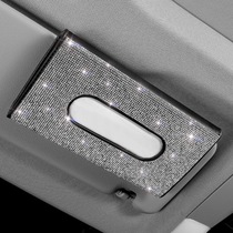 New car sun visor with diamond-encrusted tissue box car tissue box with colorful diamonds car full-diamond tissue box internet celebrity hot style