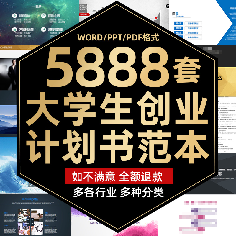 College student entrepreneurship plan ppt template Business planning project word template youth various industries