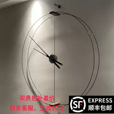 Spanish round simple modern home art clock creative light luxury clock minimalist personality living room wall clock