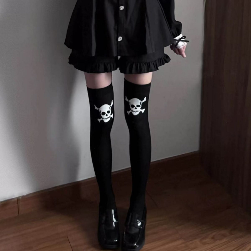 Mid-Calf Socks, Long Ultra-Thin Dark Stockings, Invisible Socks, Long Socks, Skull Undead Hot Girl Over-The-Knee Socks Mid-Calf Socks, Long Ultra-Thin Dark Stockings, Invisible Socks, Long Socks, Skull Undead Hot Girl Over-The-Knee Socks