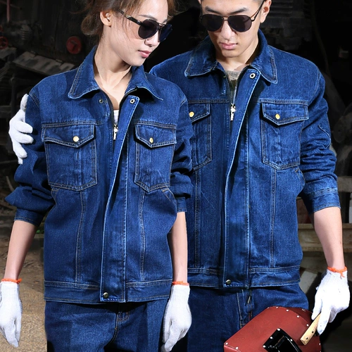 Джинсовый хлопковый износостойкий демисезонный комбинезон, защита от ожогов, осенний сезон