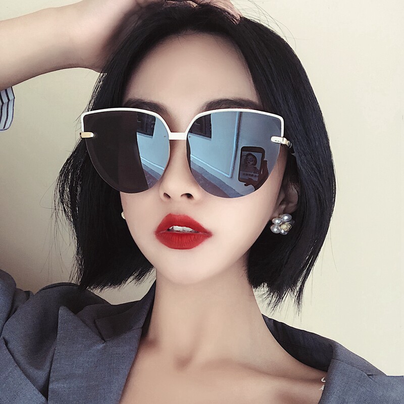 2022 new sunglasses round face thin high-quality sunglasses female ins sunscreen big face driving glasses