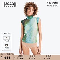 Wolford outlet Ole Jellyfish Female Spring Summer High Neck Flying Sleeve Tulle Vest One-piece 79156