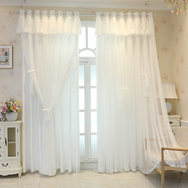 White Embroidered Curtain Head Fabric Curtain Style, Simple and Modern, Finished Solid Color Bay Window Floor-To-Ceiling Window Bedroom Living Room Curtains White Embroidered Curtain Head Fabric Curtain Style, Simple and Modern, Finished Solid Color Bay Window Floor-To-Ceiling Window Bedroom Living Room Curtains