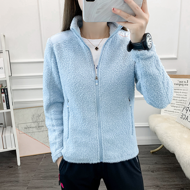 Outdoor fleece jacket women's polar fleece jacket autumn and winter warm and breathable teddy fleece jacket inner bile zipper cardigan men