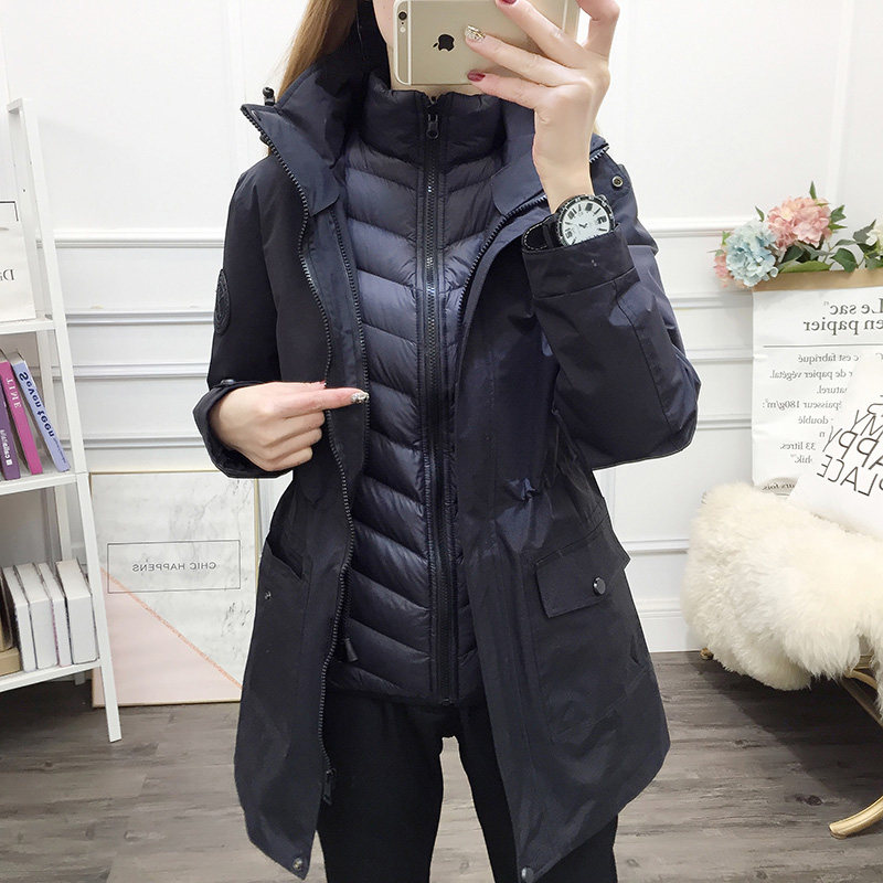 Winter stormtrooper women's three-in-one removable down liner men's warm suit windproof waterproof mountaineering suit down jacket