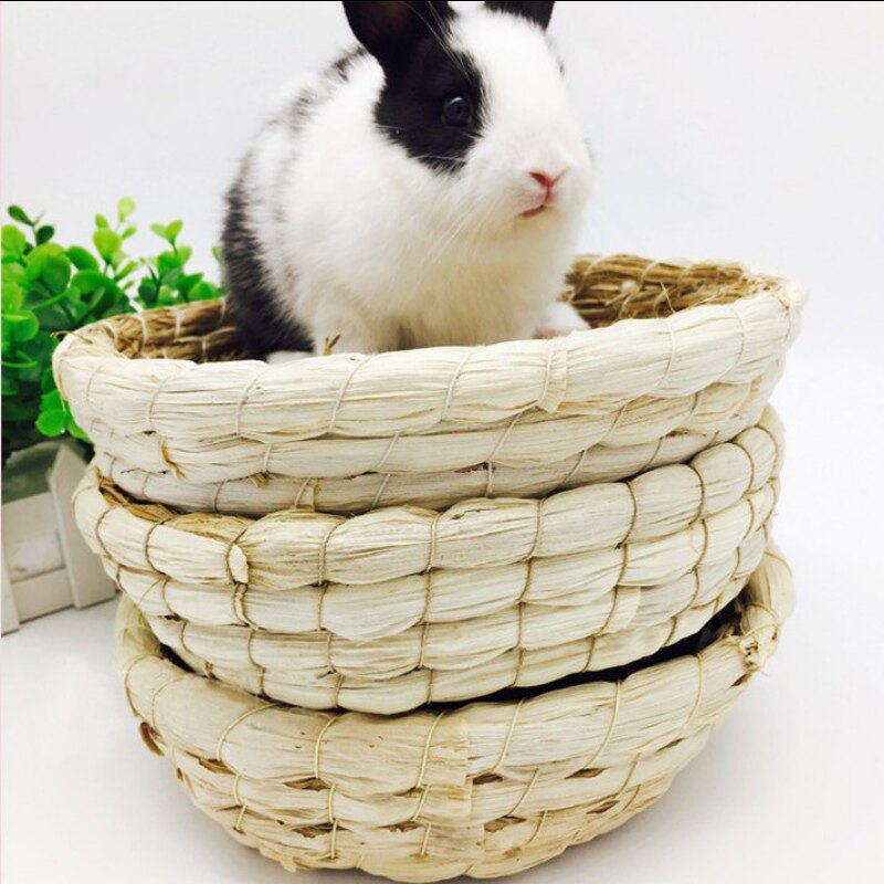 Rabbit Nest Grass Nest Round Guinea Pig Chinchilla Straw Nest Pigeon Nest Handwoven Small Pet Grass Nest Grass Mat Pet