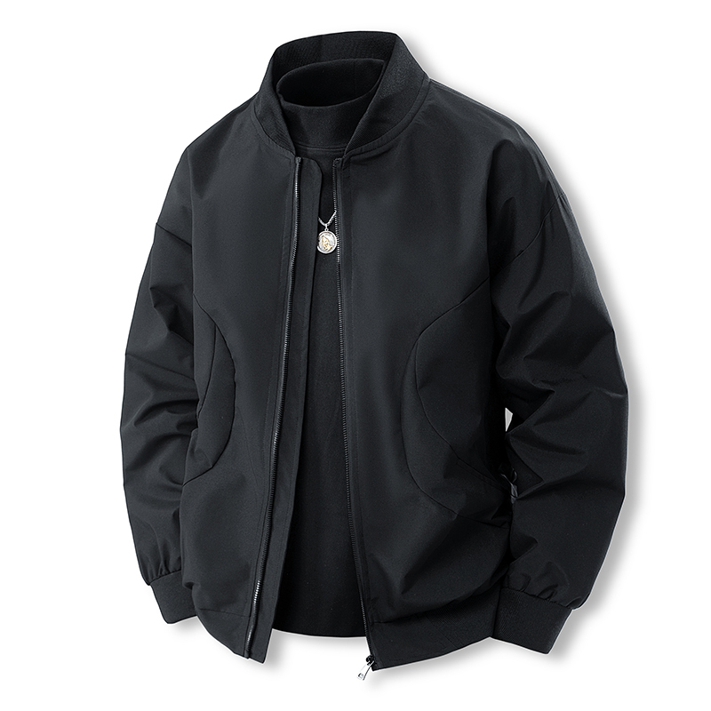 Men's American-Style Casual Long-Sleeve Jacket, Simple Trendy Baseball Collar Coat, Loose Oversized Spring and Autumn Workwear Top Men's American-Style Casual Long-Sleeve Jacket, Simple Trendy Baseball Collar Coat, Loose Oversized Spring and Autumn Workwear Top