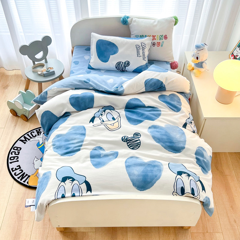 Pure cotton kindergarten quilt three-piece set children's cotton nap bedding cotton quilt core baby entering the kindergarten six-piece set