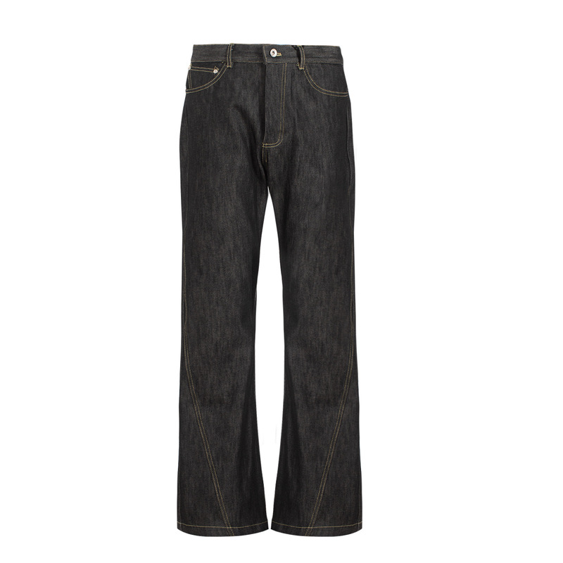 Hxx Original 13-Ounce Versatile Flared Jeans, Commuter Magic Pants, Embroidered Leather Label Long Pants, Cleanfit Unisex