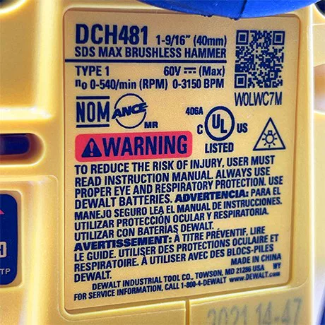 Настоящий DeWALT двойного назначения трехцелевой электрический молоток зарядка бесщеточная ударная дрель тяжелого типа высокая мощность DCH481
