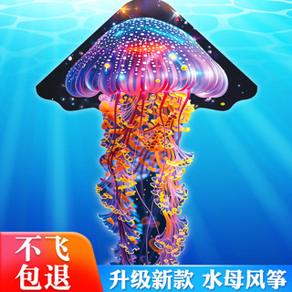 Jellyfish kite 2025 new children's breeze easy to fly weifang high-end long tail cartoon kite for adults